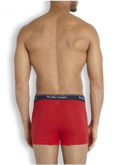 Shop Polo Ralph Lauren Stretch Cotton Boxer Briefs - Set Of Three In Red