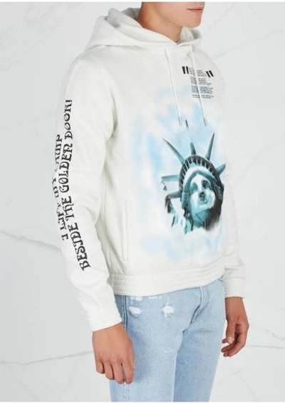 Shop Off-white Liberty Hooded Cotton Sweatshirt In Off White