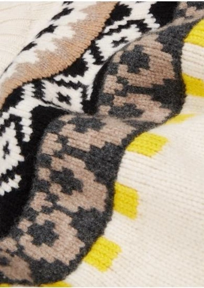 Shop Maison Margiela Fairisland Argyle-knit Wool Jumper In Off White