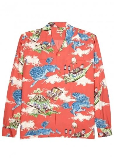 Shop Sun Surf Oriental-print Rayon Shirt In Multicoloured