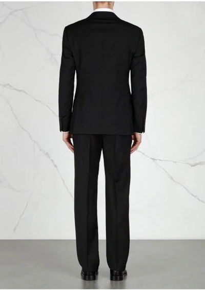 Shop Armani Collezioni G-line Black Wool Suit