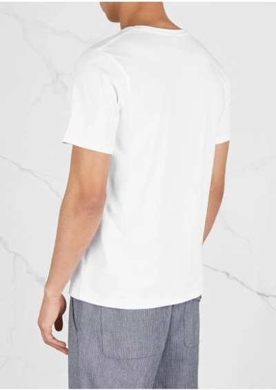 Shop Saturdays Surf Nyc White Logo-print Cotton T-shirt