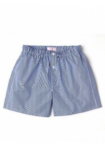 Shop Emma Willis Navy Bengal Stripe - Patchwork Boxer Shorts