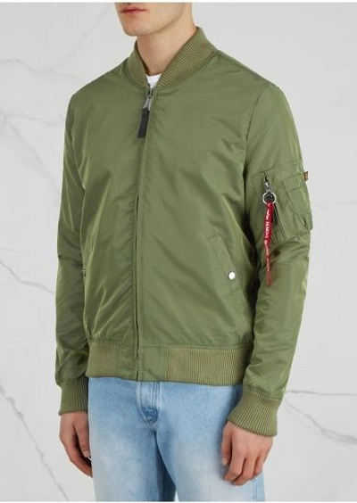 Shop Alpha Industries Ma1-tt Olive Shell Bomber Jacket In Green