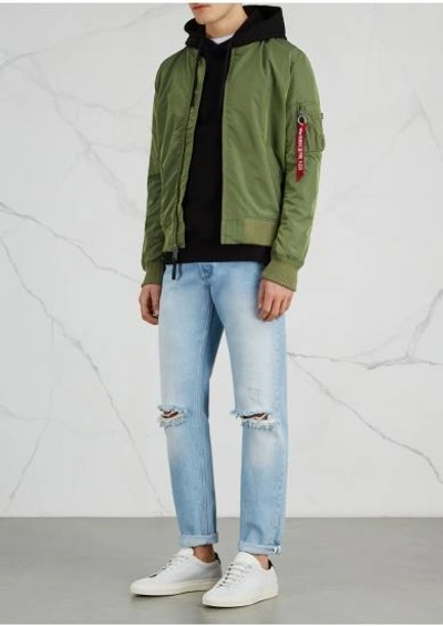 Shop Alpha Industries Ma1-tt Olive Shell Bomber Jacket In Green