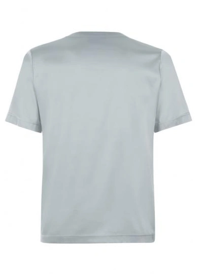Shop Meng Stretchy Silk Satin T-shirt. In Silver