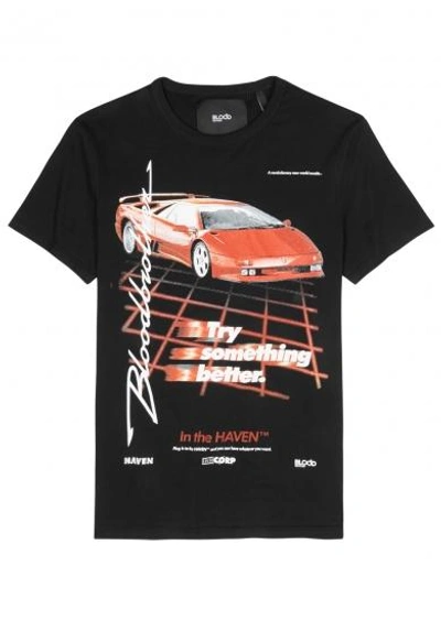 Shop Blood Brother Speed Printed Cotton T-shirt In Black
