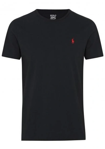 Shop Polo Ralph Lauren Black Slim Cotton T-shirt