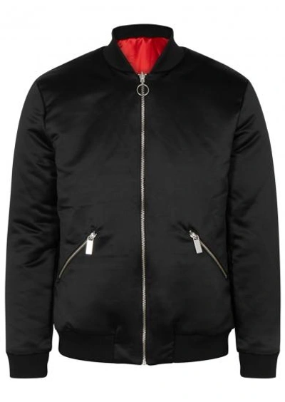Shop Blood Brother Formula Reversible Satin Bomber Jacket In Black