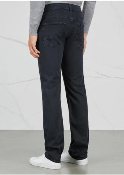 Shop 7 For All Mankind Standard Luxe Performance Straight Leg Jeans In Dark Blue