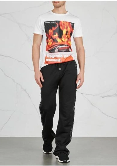 Shop Blood Brother Flames White Cotton T-shirt
