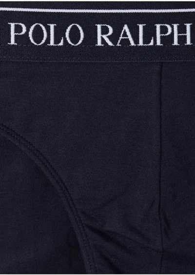 Shop Polo Ralph Lauren Stretch-cotton Briefs - Set Of Three In Blue
