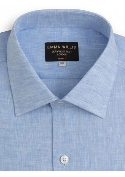 Shop Emma Willis New Sky Linen Slim Fit Single Cuff Shirt