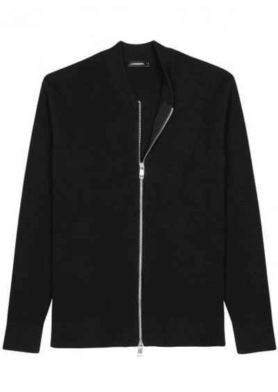Shop J. Lindeberg Colby Black Cotton-blend Bomber Jacket