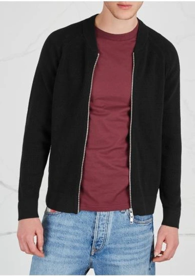 Shop J. Lindeberg Colby Black Cotton-blend Bomber Jacket