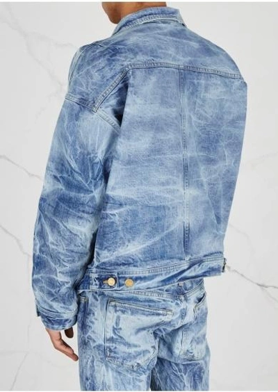 Shop Fear Of God Holy Water Blue Denim Jacket In Light Blue