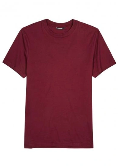 Shop J. Lindeberg Silo Burgundy Cotton T-shirt