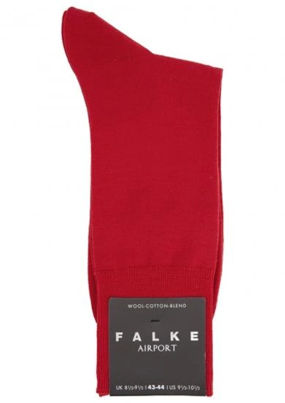 Shop Falke Airport Red Wool-blend Socks