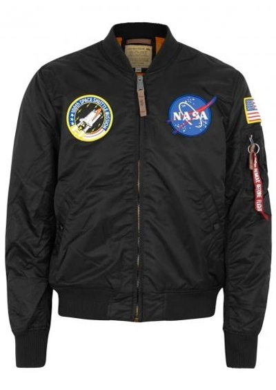 Shop Alpha Industries Nasa Ma-1 Black Shell Bomber Jacket