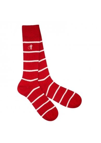 Shop London Sock Company Pitch Side Red & White