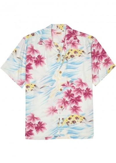 Shop Sun Surf Hawaiian-print Crepe Shirt In Blue