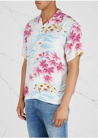 Shop Sun Surf Hawaiian-print Crepe Shirt In Blue