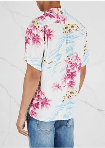 Shop Sun Surf Hawaiian-print Crepe Shirt In Blue