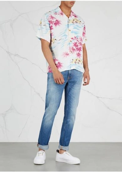 Shop Sun Surf Hawaiian-print Crepe Shirt In Blue