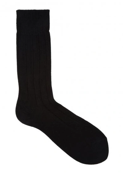Shop Falke Grey Cashmere Blend Socks In Black