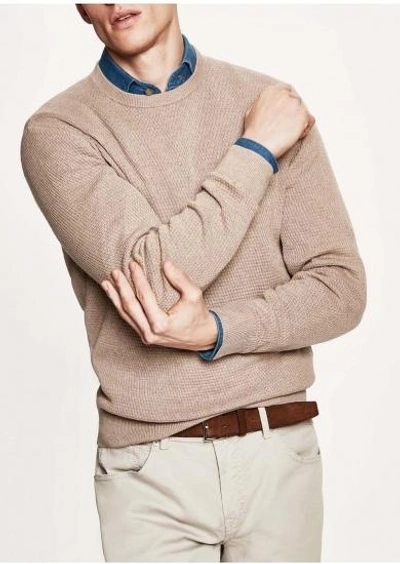 Shop Hackett Textured Cotton And Silk-blend Sweater