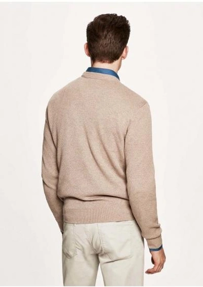 Shop Hackett Textured Cotton And Silk-blend Sweater