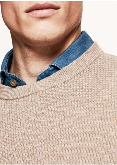 Shop Hackett Textured Cotton And Silk-blend Sweater