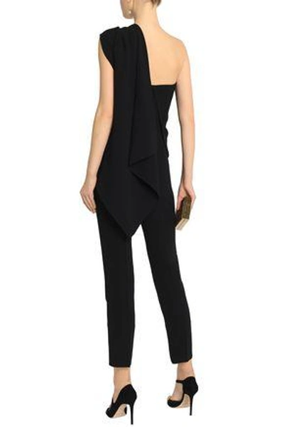 Shop Roland Mouret Woman Carlton One-shoulder Crepe Jumpsuit Black