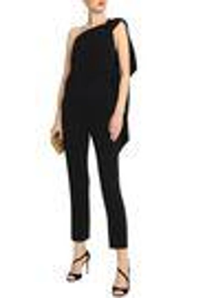 Shop Roland Mouret Woman Carlton One-shoulder Crepe Jumpsuit Black