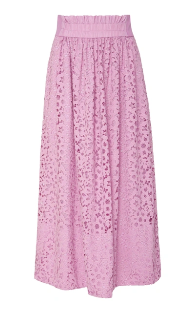 Shop Tibi Lace Full Skirt In Pink