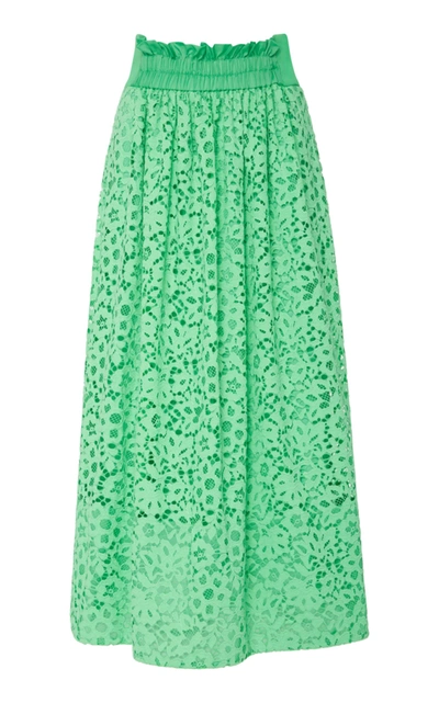 Shop Tibi Lace Full Skirt In Green