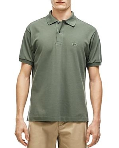 Shop Lacoste Classic Cotton Pique Regular Fit Polo Shirt In Army Green