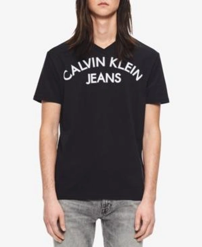 Shop Calvin Klein Jeans Est.1978 Men's Graphic-print T-shirt In Black