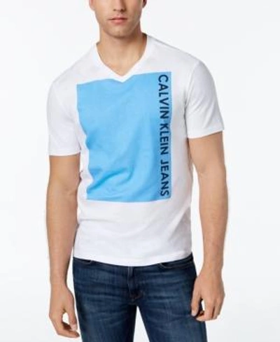 Shop Calvin Klein Jeans Est.1978 Men's Graphic-print T-shirt In Azure Blue
