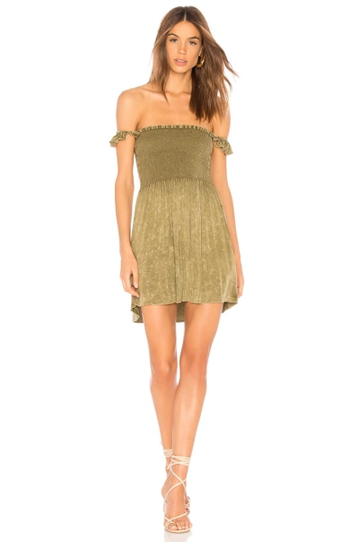 Shop Chaser Flutter Sleeve Dress In Olive