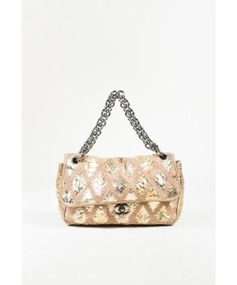 chanel gold python bag
