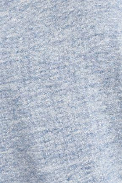 Shop R13 Oversized Distressed Linen And Cotton-blend Sweatshirt In Light Blue