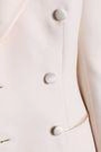 Shop Dolce & Gabbana Double-breasted Satin-trimmed Wool And Silk-blend Blazer In Ivory