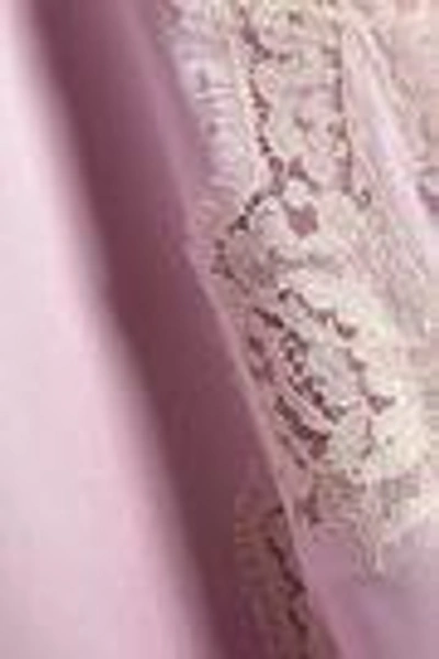 Shop Dolce & Gabbana Woman Corded Lace-trimmed Silk-blend Satin Midi Dress Baby Pink