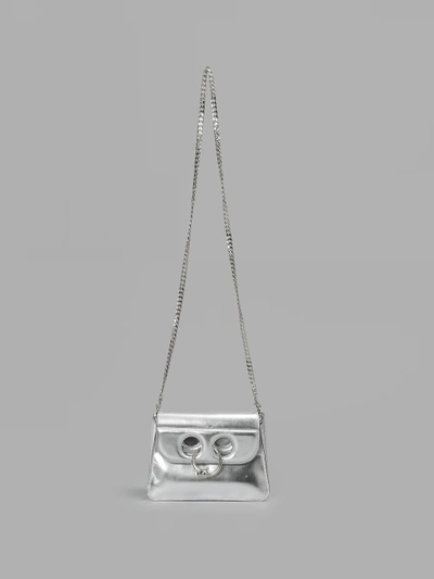 Shop Jw Anderson Women's Silver Mini Pierce Metallic Bag