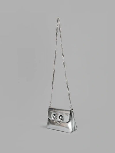 Shop Jw Anderson Women's Silver Mini Pierce Metallic Bag