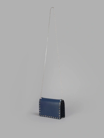 Shop Valentino Women's Blue Rockstud Shoulder Bag