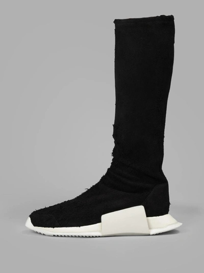 Shop Rick Owens Women's Black Suede Level Sock Runner Sneakers