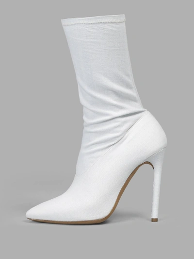 Shop Yeezy Women's White Stretch Denim Boots