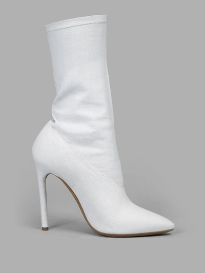 Shop Yeezy Women's White Stretch Denim Boots